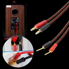 XMSJSIY Hifi OFC Speaker Cable with Banana Plug to Pin Type Plug, 4Mm Banana Plu