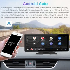10.26″ Portable Car Stereo HD Wireless Carplay Android Auto +CAM Touch Screen FM
