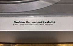 Modular Component Systems Turntable Record Turntable 6202 SOLD FOR PARTS