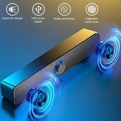 Stereo Bass Sound Computer Speakers 3.5mm USB Wired Soundbar for Desktop Laptop