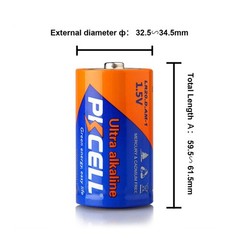 2pcs D Cell Lithium Battery ER34615 with High Capacity 19000 mAh 3.6V for ETC US