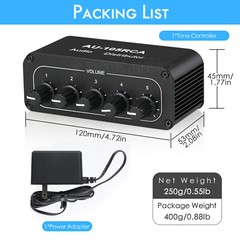 Mini 1-IN-5-OUT Audio Switcher Box HiFi Stereo RCA Audio Splitter / Selector