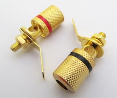 24pcs (12pairs) High Quality Gold Speaker Binding Post 4mm Banana Jack Red+Black