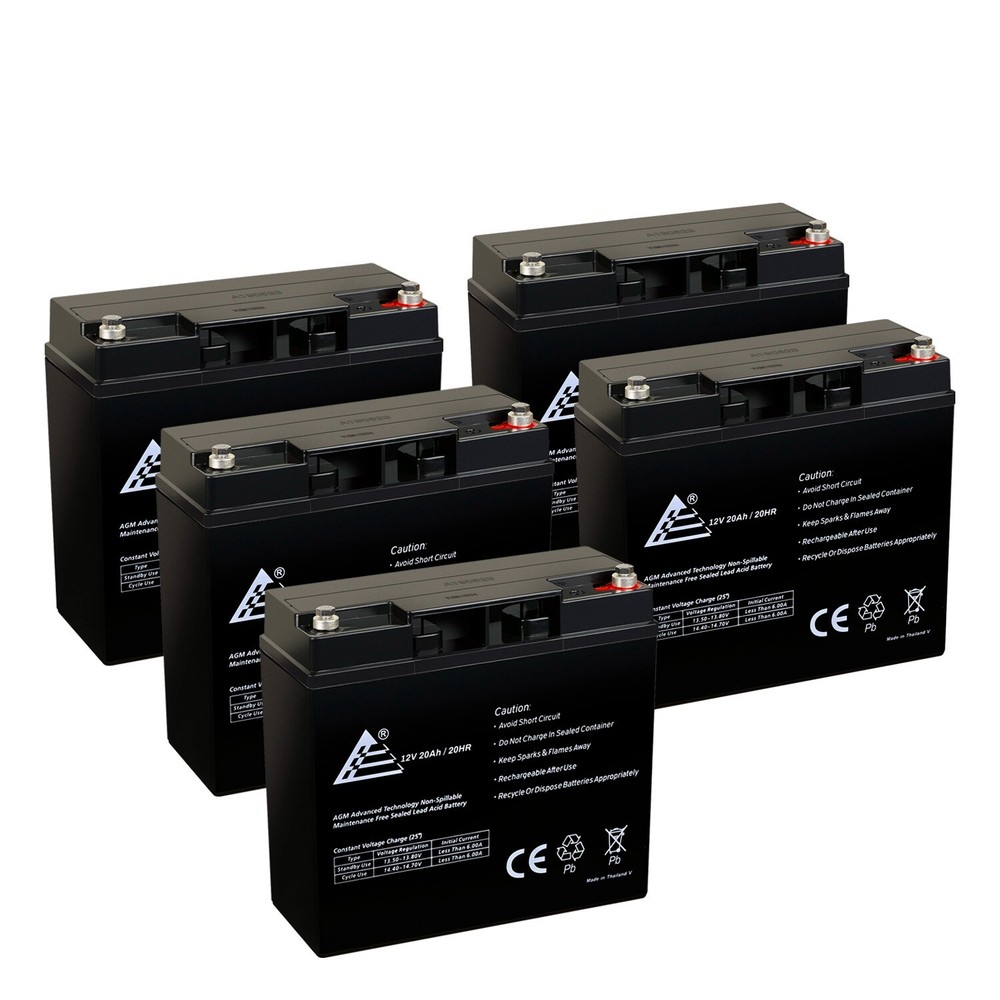 ExpertBattery – 5 packs of 12V 20Ah SLA AGM Rechargeable Batteries