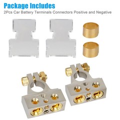 Car Audio Battery Terminals with Shims 2PCS Positive and Negative Car Battery