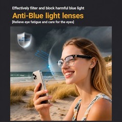 AI Smart Glasses Bluetooth Call Audio Translation for Men and Women Work Glasses