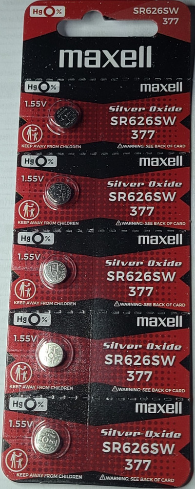 5 PACK MAXELL 377 SR626SW SR626 SILVER OXIDE (GOOD EXP 12/30) FREE SHIPPING