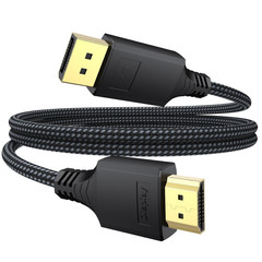 Display Port to HDMI Cable 3Ft, 4K@30Hz 1080P@120Hz [One-Direction] Displayport
