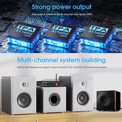 HiFi 5.1CH Bluetooth Digital Amplifier COAX/OPT/USB HomePower Amp for Subwoofer