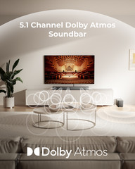 ULTIMEA 5.1CH Dolby Atmos Soundbar with Subwoofer for TV, BassMX Poseidon M60