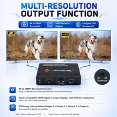 4K HDMI Splitter 1×4 Dolby Vision HDCP2.2 JTECH-4KSP4