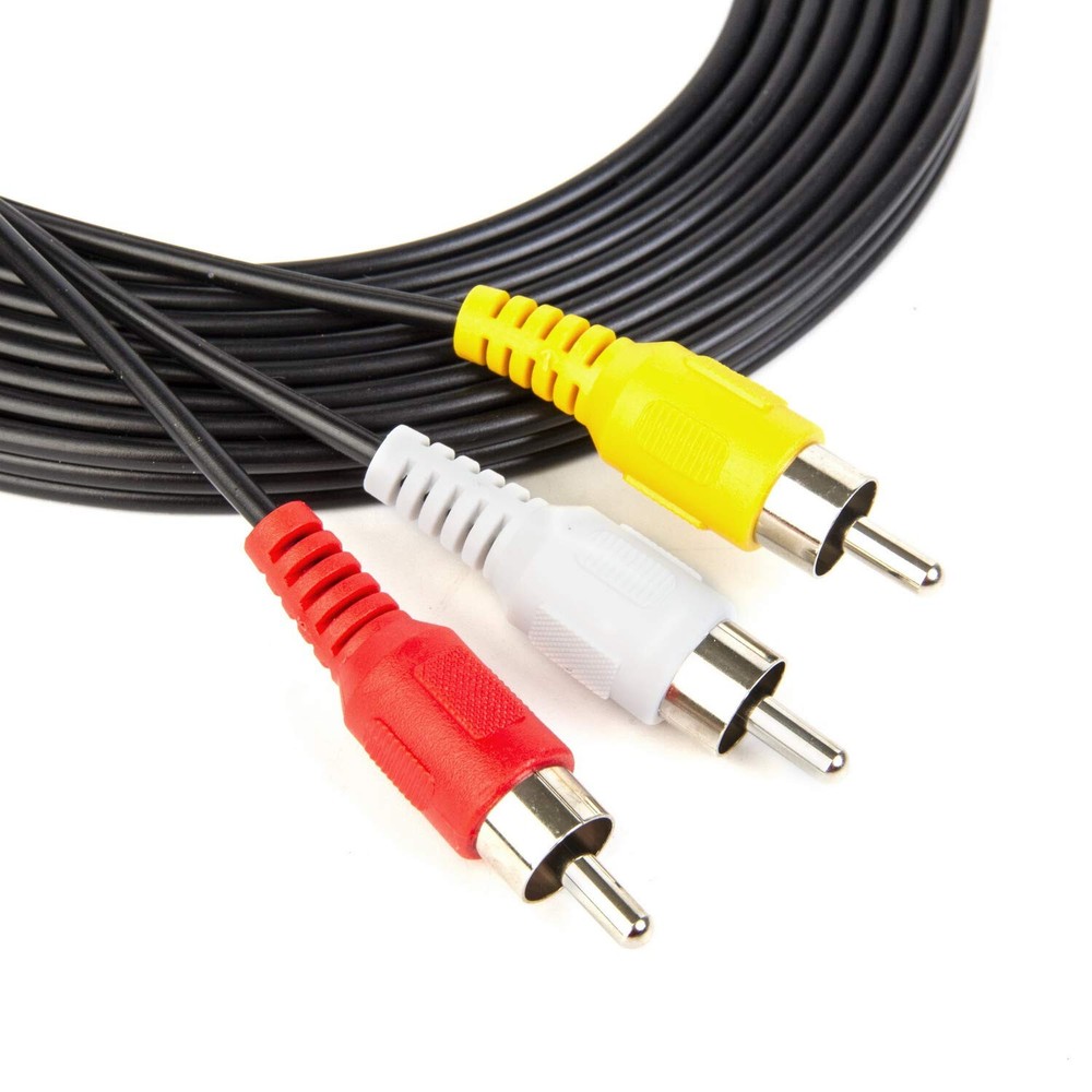 10ft 3 RCA Male to 3 RCA Male Cable Stereo AV Audio Video Composite Gold Plated