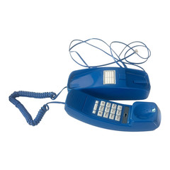 Big Button Trimline Corded Phone Classic Blue Vintage