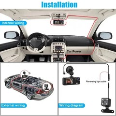 3 Lens Dash Cam Front Cabin Rear 1080P Night Vision, Parking Monitor, G-Sensor