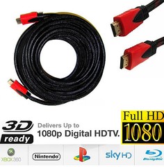 Premium HDMI Cable 1.4 BLURAY For 3D HD 1080P HDTV LCD LED PS4 XBOX Black&Red