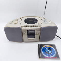 Sony CFD-21 AM/FM Radio Mega Bass CD Player Boombox Tested CD Yes, Tape No