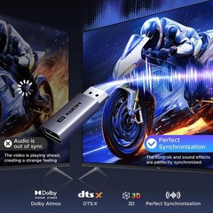 8K@60Hz Active Display Port to HDMI Unidirectional Adapter with 4K@240Hz 2K@2…