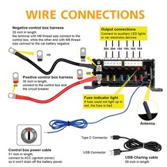 Wireless 6Gang Switch Panel LED Light Bar Circuit Control Box Car RV Boat Marine