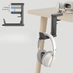 Rotating Headphone Stand Headset Holder Adjustable Clamp-on Under Desk Hanger US