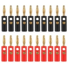 40PCS 4mm Gold Plated Banana Plugs Audio Jack Speaker Wire Cable Screw Connector