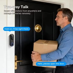 Wireless Smart Doorbell Camera with Two-Way Audio AI Motion Alert 2.4G