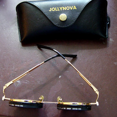 JOLLYNOVA Adjustable Tint Sunglasses Black with Gold Frame New