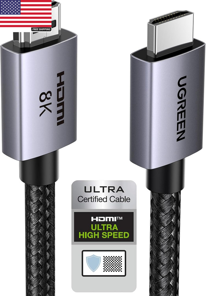 8K HDMI 2.1 Cable 48Gbps 6.6FT, Certified Ultra High Speed HDMI Cord Aluminum, 4