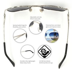 J+S Premium Military Style Classic Medium 58mm, Silver Frame/Black Lens