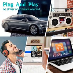 Elook Car Audio Receiver, Bluetooth Cassette Receiver Tape Aux Small, Black