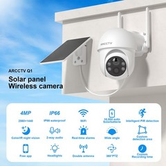 ARCCTV 4MP WiFi6 Wireless Outdoor Security Camera Solar Battery Powered PTZ Cam
