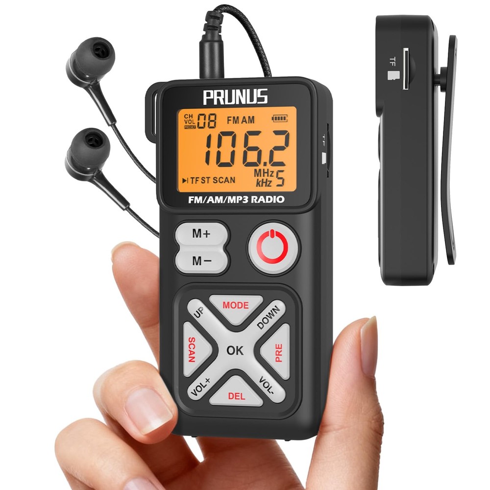 J-988 Pocket AM FM Radio Portable Personal Mini Radio with Digital Tuning LCD…