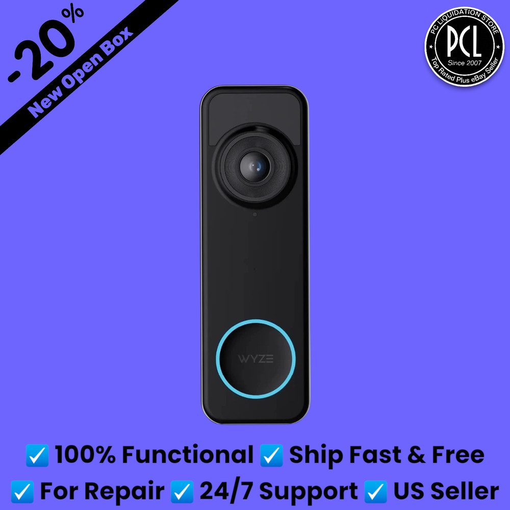 (NEW) Wyze Battery Video Doorbell Color Night Vision Black