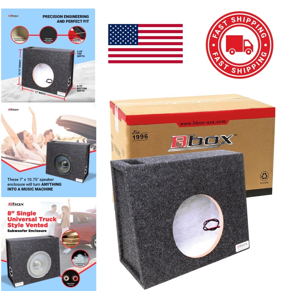 8 Inch Single Vented Subwoofer Enclosure for Truck with Durable MDF Construction