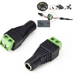1-500x Male Female 2.1×5.5mm DC Power Plug Jack Adapter Connector for CCTV Lot