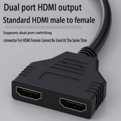11.8″ HDMI Cable Adapter Male To Dual Female 2.0 Converter 1 in 2 out Splitter