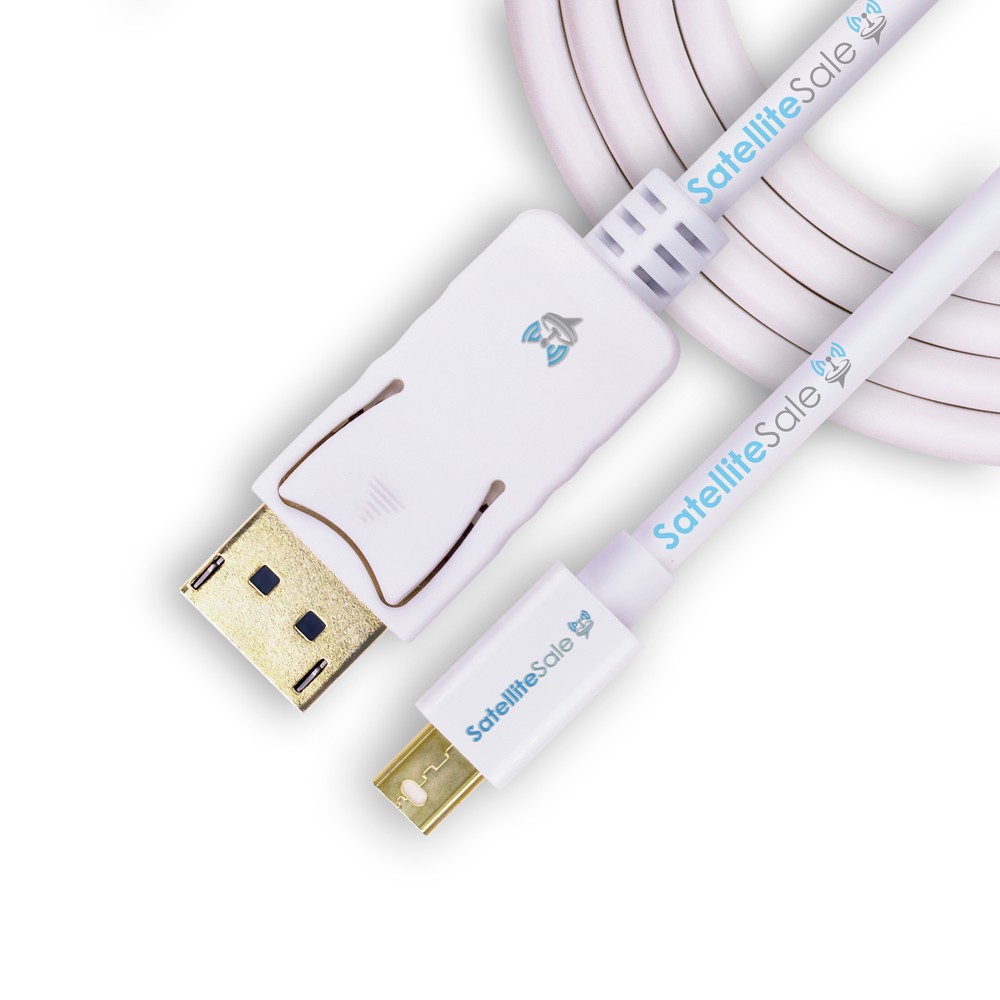 SatelliteSale Mini DisplayPort to Display Port DP Cable 4K/30Hz 8.64Gbps White