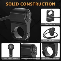 22mm 7/8in Aluminum Alloy Motorcycle Handlebar Headlight Switch Three-Position W
