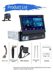 7″ Car Stereo Radio 1DIN Apple CarPlay Head Unit FM BT GPS Camera Wifi BT 4+64GB