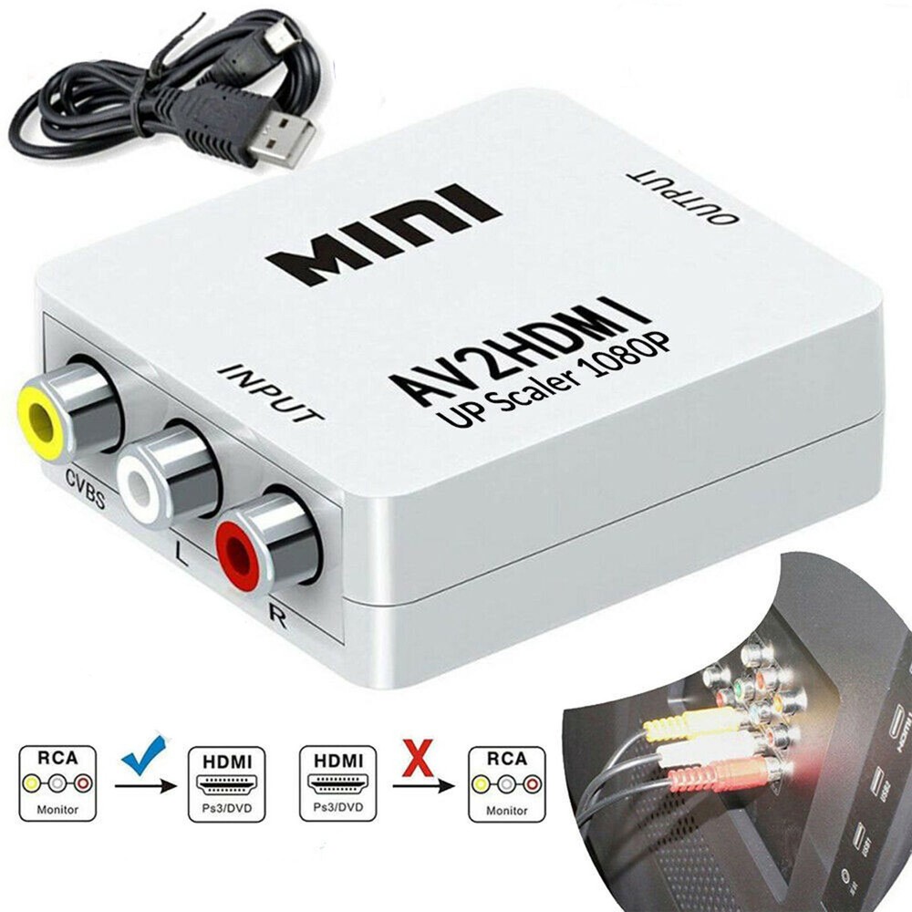 HDMI to RCA 1080P HDMI to 3RCA CVBS AV Composite Converter Video Audio Adapter