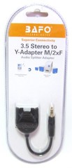 BAFO Premium 24K Gold Plated 3.5mm M/F Stereo Audio Headphone Y-Splitter Adapter