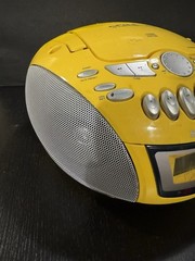 Sony CFD-E75 Yellow Portable AM/FM CD Cassette Radio Works Tested With Remote