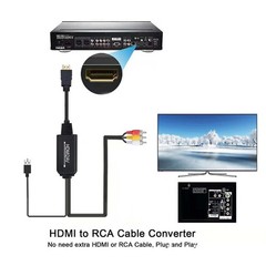 1080P CVBs 3RCA HDMI To RCA AV Converter Adapter For Video Audio TV PC DVD