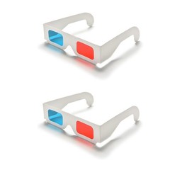 100PCS Anaglyph 3D Cardboard Glasses Red Blue Paper Movie Viewer Universal