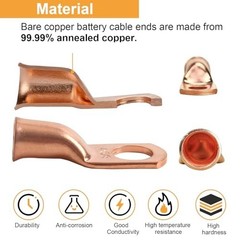 4/0 AWG Copper Wire Lugs with Heat Shrink Ring Terminals 12 Pack