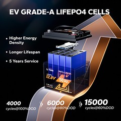 LiTime 12V 50Ah Bluetooth LiFePO4 Lithium Battery 50A BMS For RV Marine Camping