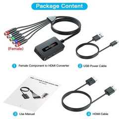 1080P Component to HDMI Adapter for PS2, Wii, Xbox – YPbPr Converter Cable