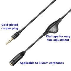 3.5mm Male to Female Stereo Audio Extension Adapter Cable with Volume Adjustm…