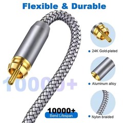 2 Pack High End Professional RCA Male To Male Balanced Cable Microphone Speaker