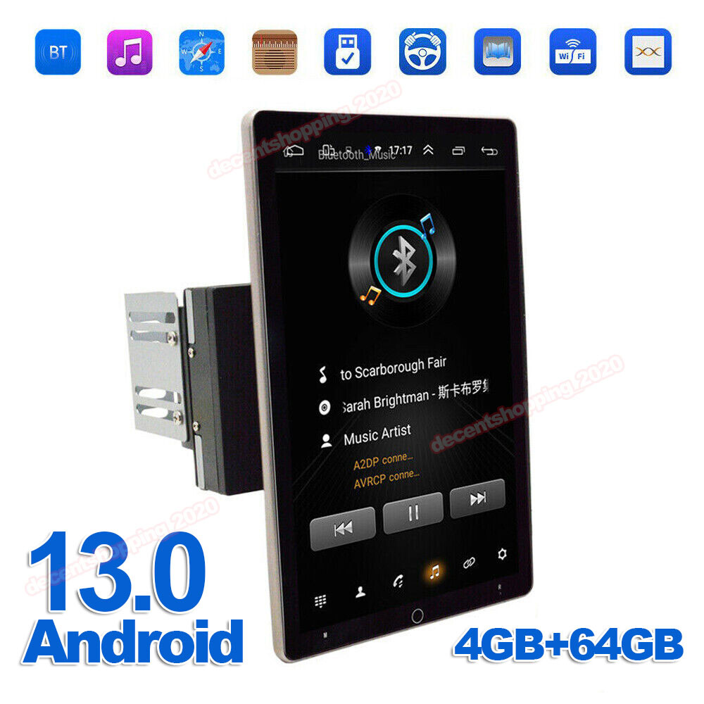 10″ Tesla Style Universal Android Auto GPS Carplay Car Stereo Radio WiFi 4G+64GB