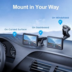 EWAY Suction Cup Mount for CarPlay Display, Backup Camera Monitor, Black